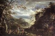 ROSA, Salvator River Landscape with Apollo and the Cumean Sibyl  gq china oil painting reproduction